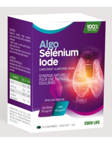 Eden Life AlgoSélénium Iode 30 Comprimes