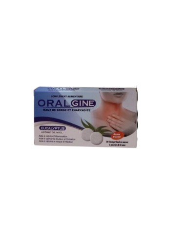 Oralgine Maux De Gorge Miel Eucalyptus COMP Sans Sucre B/16
