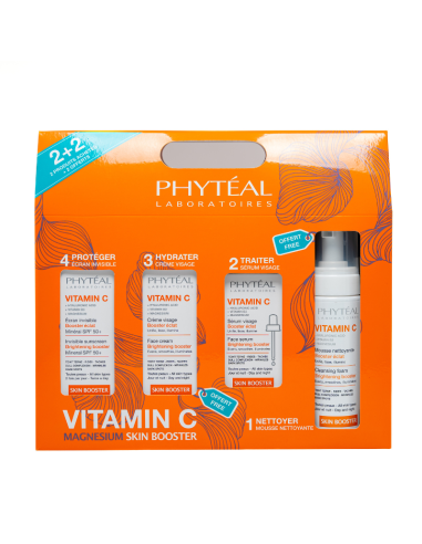 Phyteal Coffret Vitamine C Sérum Visage +Ecran Invisible +(Mousse Et Crème Gratuites)