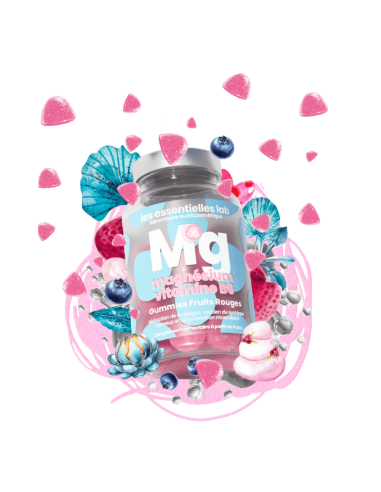 LES ESSENTIELLES LAB MAGNESIUM+VITAMINE B6 GUMMIES FRUITS ROUGES 60 GUMMIES