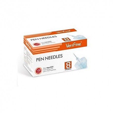 Verifine Aiguilles stylos à insuline 8 mm