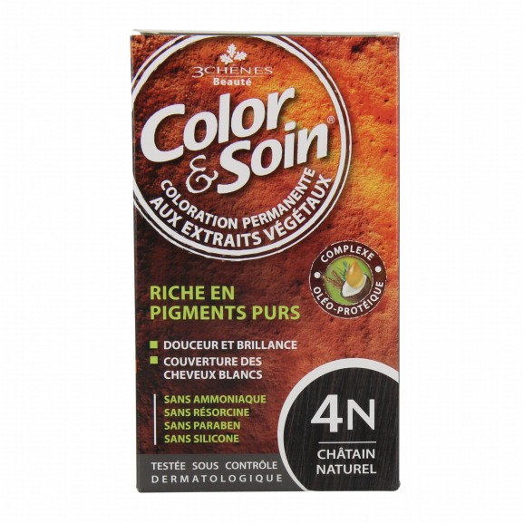 3 chênes color & soin coloration 4N Châtain naturel 135ml