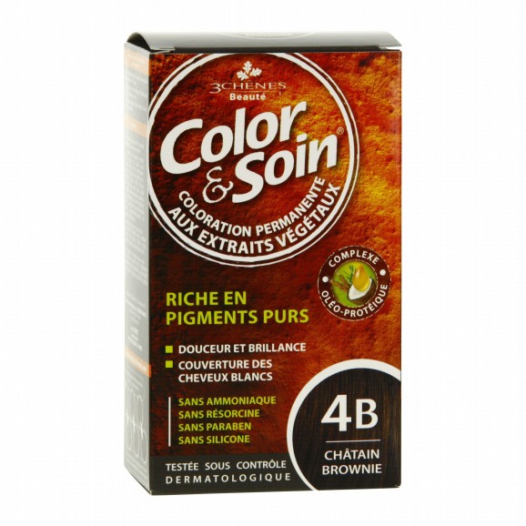 3 chênes Color & Soin coloration 4B Châtain Brownie 135ml