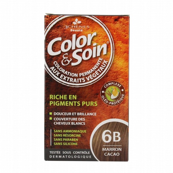 3 chênes Color & Soin coloration 6B Marron Cacao 135ml