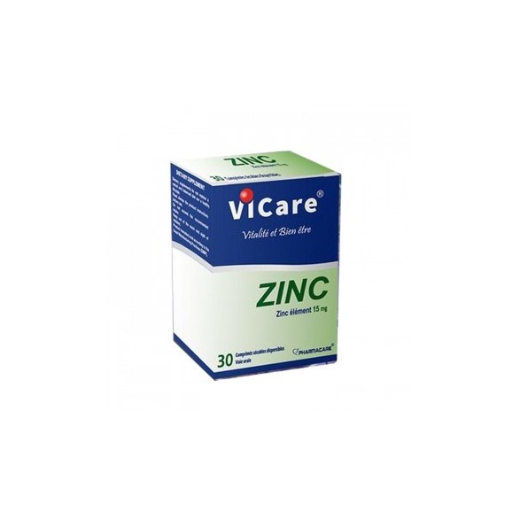 Pharmacare Vicare Zinc 15Mg 30 Comprimés
